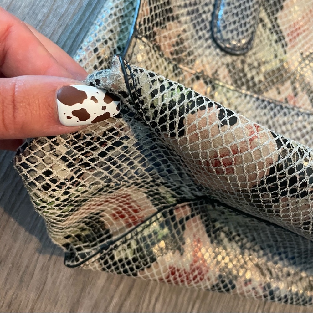 Hobo Friar Multicolor Python Print Leather Satche… - image 4